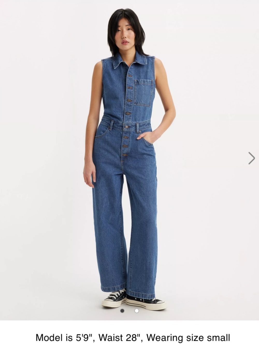 Levi's LIGHT Blue Sleeveless Denim Jumpsuit Wide-Leg